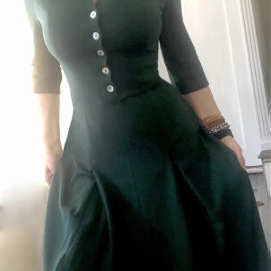 dress Caroline emerald green