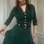dress Caroline emerald green