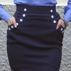 skirt Mary navy dots