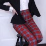 pants jackie red checkered