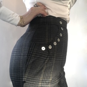 skirt Mary grey/olive checkered - 34