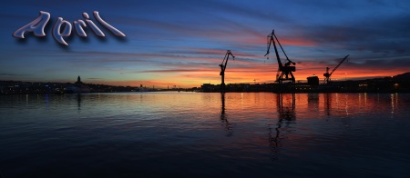 solnedgång i hamnen...