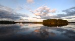 solnedgång över sjön Runn...