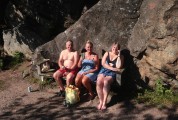 öl, cider och bad i Blacktjärn efter den långa bilresan...
