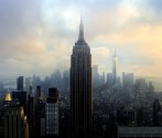 Empire State Building med World Trade Center till höger i bakgrunden...