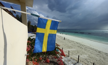 svenska flaggan är på plats i Nungwi...