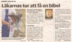Artikel i DAGEN 2012-09-21