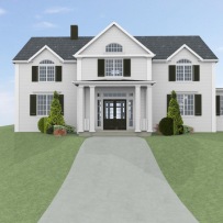 Hus - Förslag 1 - Fasad mot väst - 3D