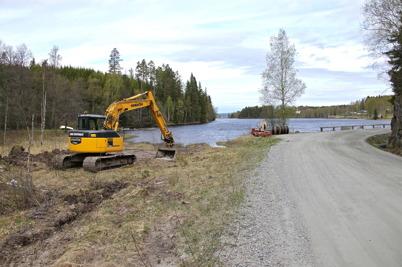 29 april 2014 - Norra arbetslaget har nått södra delen av Torsviken där sjökabeln kommer upp.