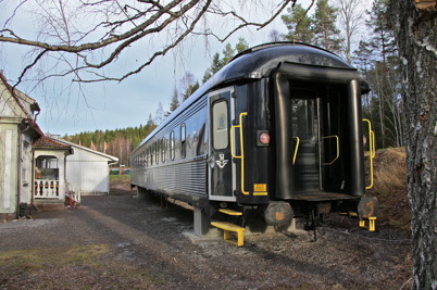 13 november 2013 - i Sillerud anlände en av SJ:s sovvagnar till Silleruds station.