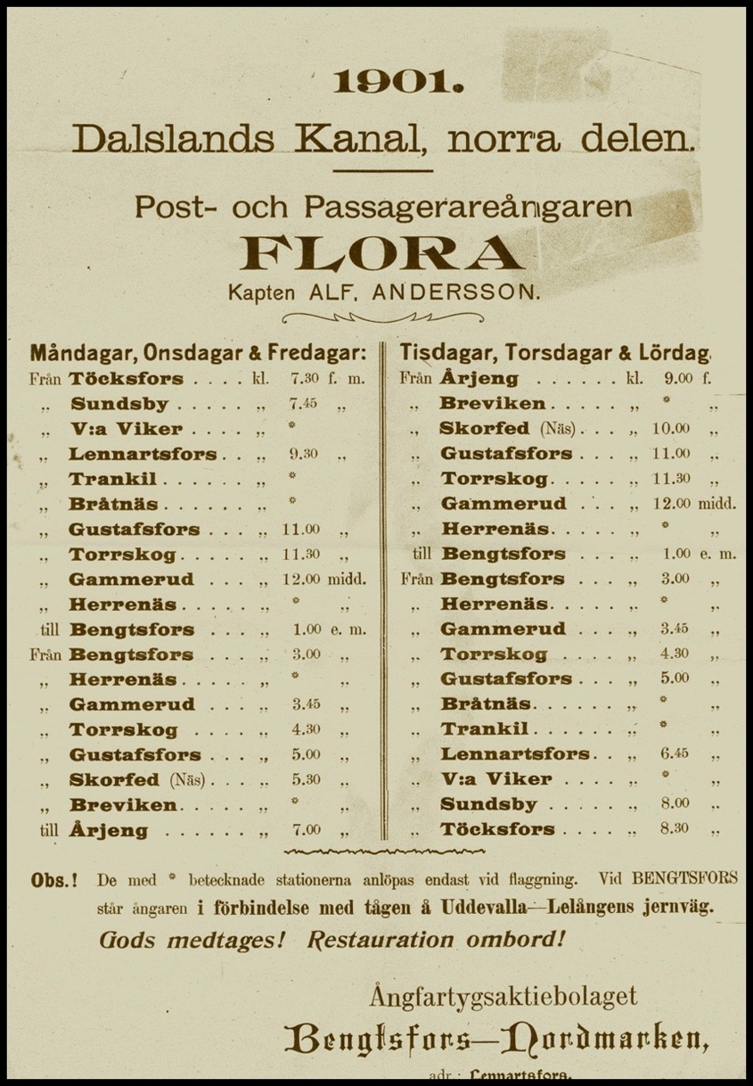 Dokument från Thore Johansson Töcksfors.