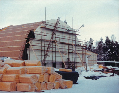 Byggnation av Sporthallen i Töcksfors.
