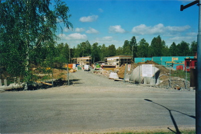 Byggnation av bostadshusen  vid övre slussen 2006.