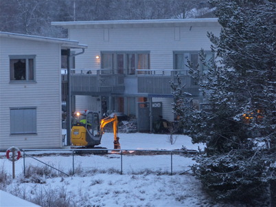 19 januari 2015 - Överallt i Töcksfors kunde man se att det nya fibernätet för bredband var på gång.