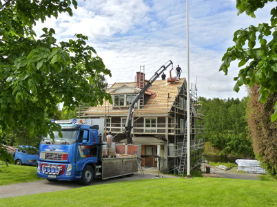 14 juni 2010 - Det gamla Pensionatet vid Sveavägen renoveras.