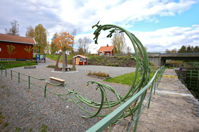 Kanalparken vid övre slussen i Töcksfors.