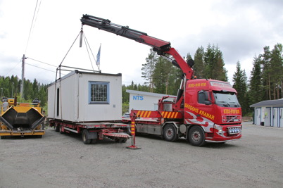 4 juni 2014 - lastning av byggmodul för vidare transport till Sunne.