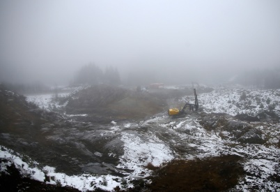 7 januari 2019 - Vid gränsen hade markarbetet för bygget av nya tullstationen startat.