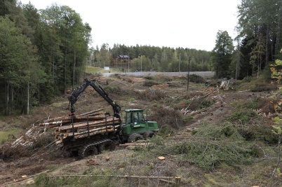 20 september 2021 - Vid gränsen tog man bort skogen för att bereda plats för infarten till Hån vindpark.