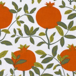 Tyg Granatäpple Orange 100% lin Formgivare Maria Åström
