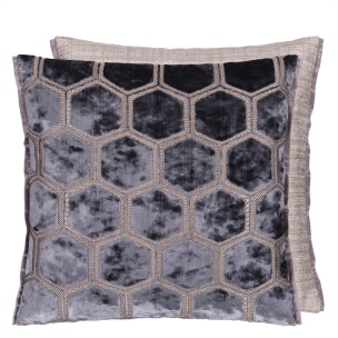Designers Guild Kudde MANIPUR GRAPHITE VELVET 43x43 CCDG1313 (2-PACK) - 2-pack Kuddar med rabatt