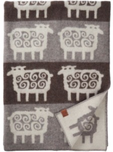 Klippans Yllefabrik SHEEP STRIPE BY BENGT & LOTTA 130 X 180 CM. 50 % RECYCLED WOOL & 50 % ECO LAMBSWOOL 2296-01 Brown/Grey