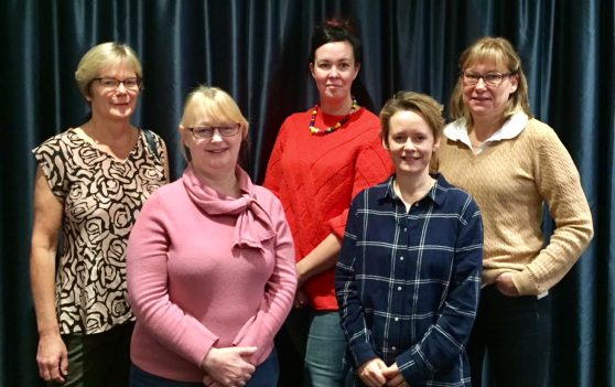 Från vänster: Eva Heger, Lolita Nilsson, Jessica Sas, Marit Gorvy och Catarina Eliasson Från vänster: Eva Heger, Lolita Nilsson, Jessica Sas, Marit Gorvy och Catarina Eliasson