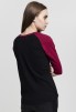 Urban Classics: Ladies 3/4 Contrast Raglan Tee - black/burgundy (XL)