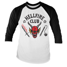 STRANGER THINGS: Hellfire Club Baseball Long Sleeve T-Shirt (white/black)