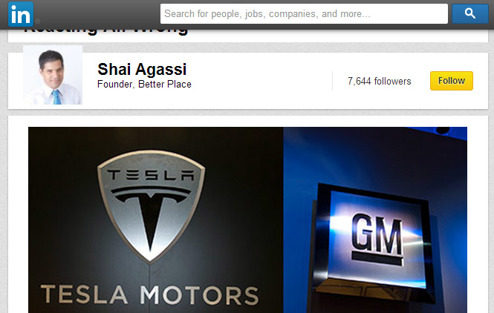 Shai Agassi gör sig till tals på Linkedin Shai Agassi gör sig till tals på Linkedin