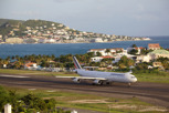 Air France Airbus A340-300 about to line up for departure at Princess Juliana Airport, Sint Maarten
