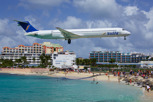 Insel Air McDonnell Douglas MD80 on final approach over Maho Beach to Princess Juliana Airport, Sint Maarten