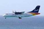 LIAT Carribean Airlines ATR 42 on approach to Princess Juliana Airport, Sint Maarten