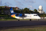 LIAT Carribean Airlines De Havilland Dash 8 lining up at Princess Juliana Airport, Sint Maarten