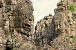 Enigmatic stone face at the Bayon Temple, Angkor Thom