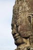 Enigmatic stone face at Bayon, Angkor Thom
