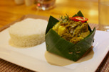 Fish in cocnut milk curry sauce called Amok is the most famous Cambodian dish
