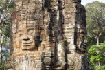 Enigmatic stone face at the Bayon Temple, Angkor Thom
