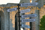 Road sign in the old Visby, Gotland