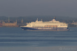 DFDS Seaways ferry passing by Kronborg Castle, Helsingborg