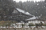 Shrine in snowfall, Takayama