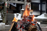 Fire in front of a shrine, Takayama