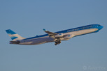 The national airline Aerolineas Argentinas with a departing Airbus A340-300