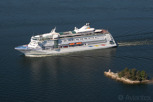Cruiseship in the archipelago of Stockholm