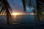Sunset over Moorea as seen from the main island of Tahiti