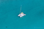 Catamaran in the lagoon of Bora Bora