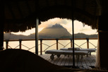 Mount Otemanu view from the overwater bungalow, Bora Bora