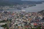 Bergen overview from Fløyen mountain