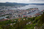 View over Bergen from the Fløyen mountain