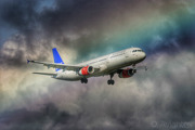 Skapti Viking on final under a rainbow - Airbus A321